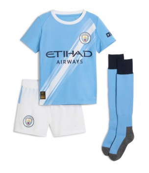 Billiga Manchester City Erling Haaland #9 Hemmatröja Barn 2025-26 Kortärmad (+ Korta byxor)